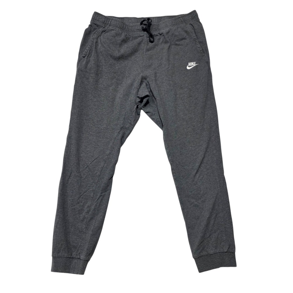 Nike Sportswear Thin Jogger Pants Mens Large Gray Cotton Jersey Drawstring